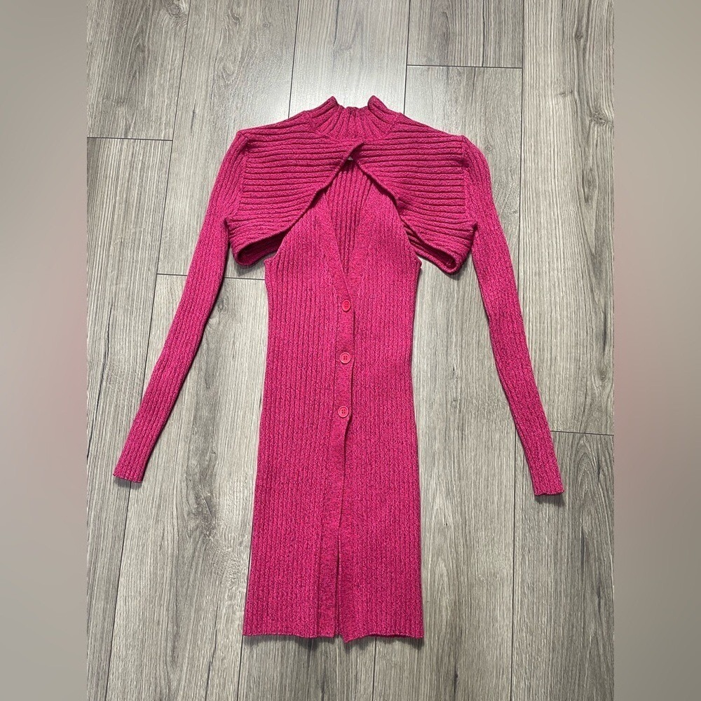 Ronny Kobo Womens Garner Sweater Set Burgundy Ribbed Sz M
